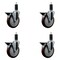 Service Caster 5'' Maroon Poly Swivel 1-1/4'' Expanding Stem Caster Set with Brake, 4PK SCC-EX20S514-PPUB-MRN-PLB-114-4 - alternate 1